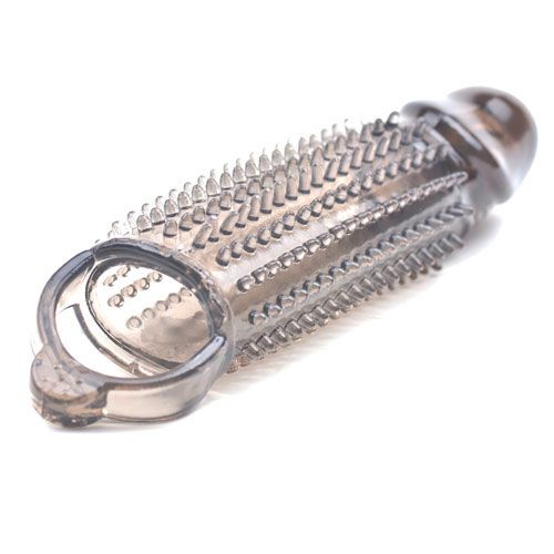 PlayBound UK adult toys & lingerie: stretchy black penis sleeve with pleasure ridges