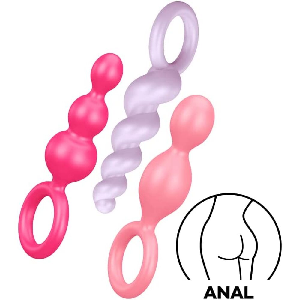PlayBound UK adult toys & lingerie: satisfyer booty call set of 3 multicolour anal plugs