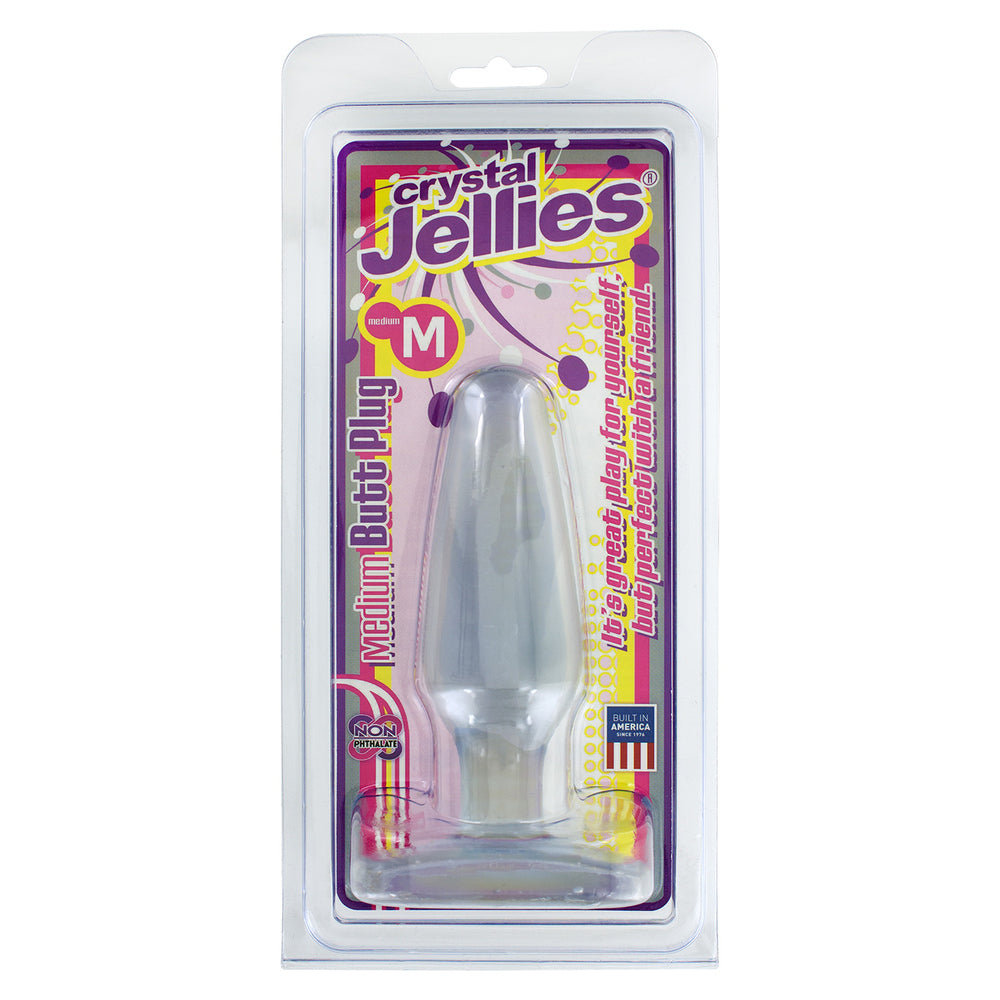 PlayBound UK adult toys & lingerie: crystal jellies medium butt plug clear