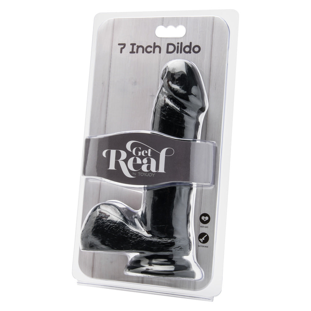 PlayBound UK adult toys & lingerie: toyjoy get real 7 inch dong with balls black