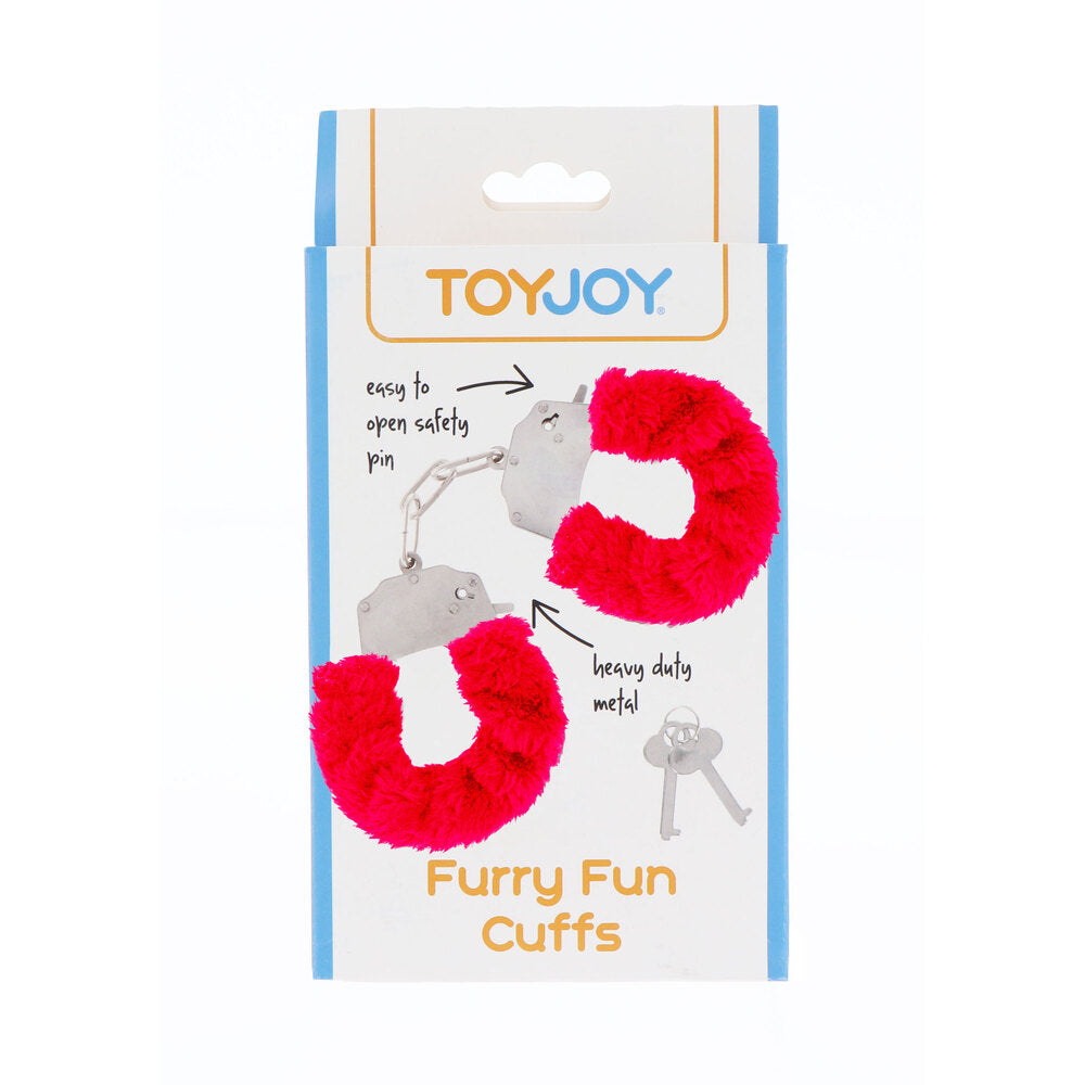 PlayBound UK adult toys & lingerie: toyjoy furry fun wrist cuffs red