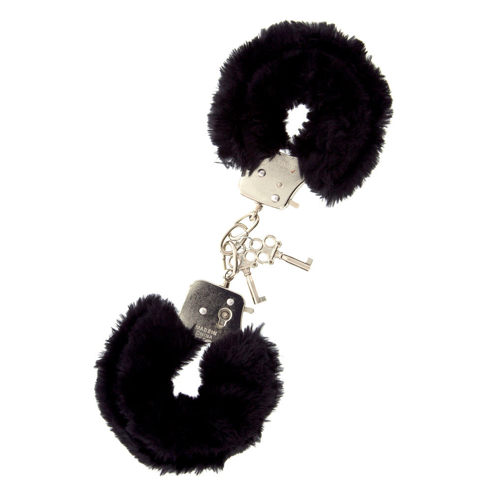 PlayBound UK adult toys & lingerie: furry metal handcuffs black