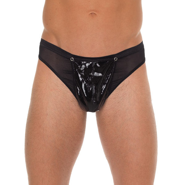 PlayBound UK adult toys & lingerie: mens black gstring with pvc pouch