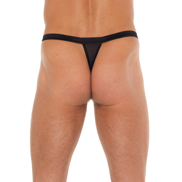 PlayBound UK adult toys & lingerie: mens black gstring with red pouch