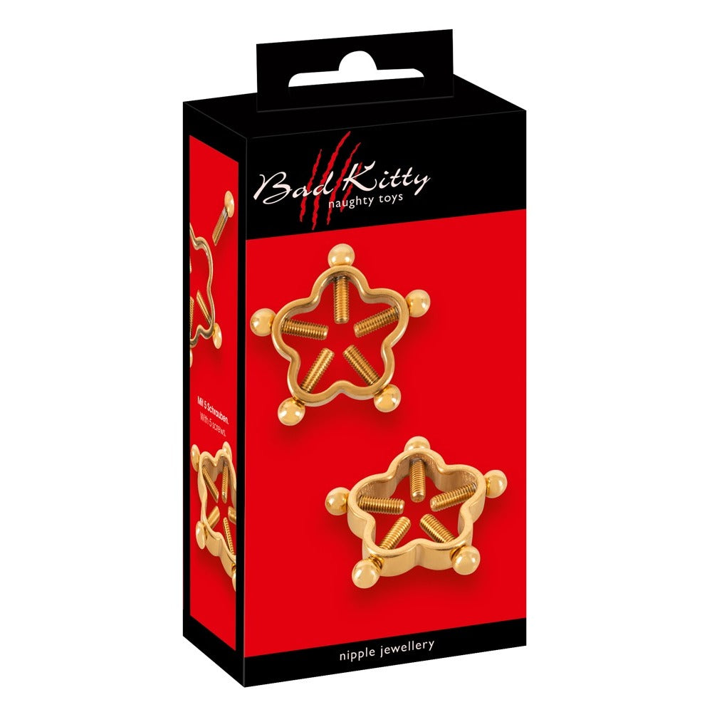 PlayBound UK adult toys & lingerie: bad kitty golden flower nipple jewellery