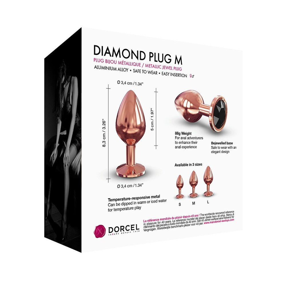 PlayBound UK adult toys & lingerie: dorcel diamond butt plug rose gold medium