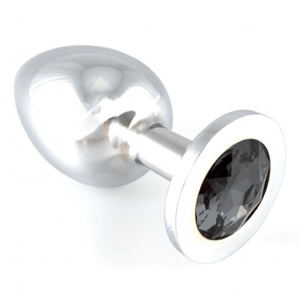 PlayBound UK adult toys & lingerie: heavy metal butt plug with black crystal