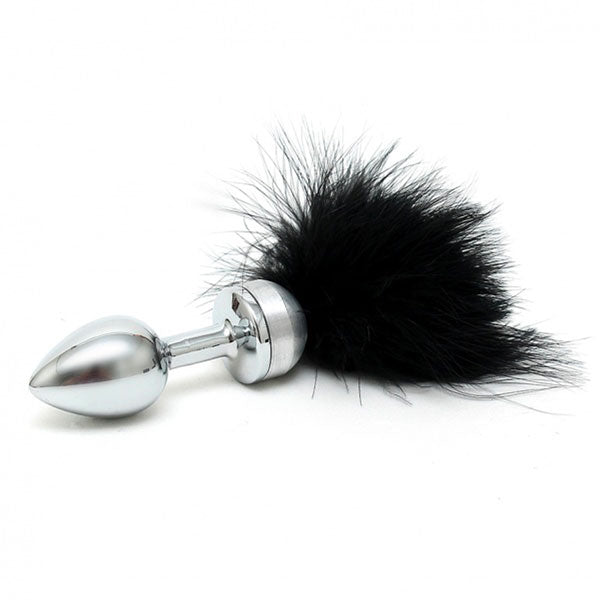 PlayBound UK adult toys & lingerie: small butt plug with black feathers