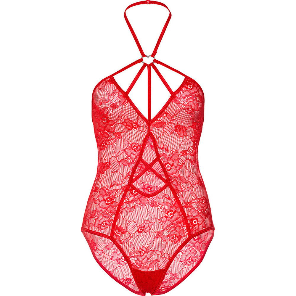 PlayBound UK adult toys & lingerie: leg avenue teddy with keyhole red