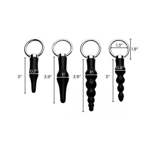 PlayBound UK adult toys & lingerie: master series 4 piece silicone anal ringed rimmer set