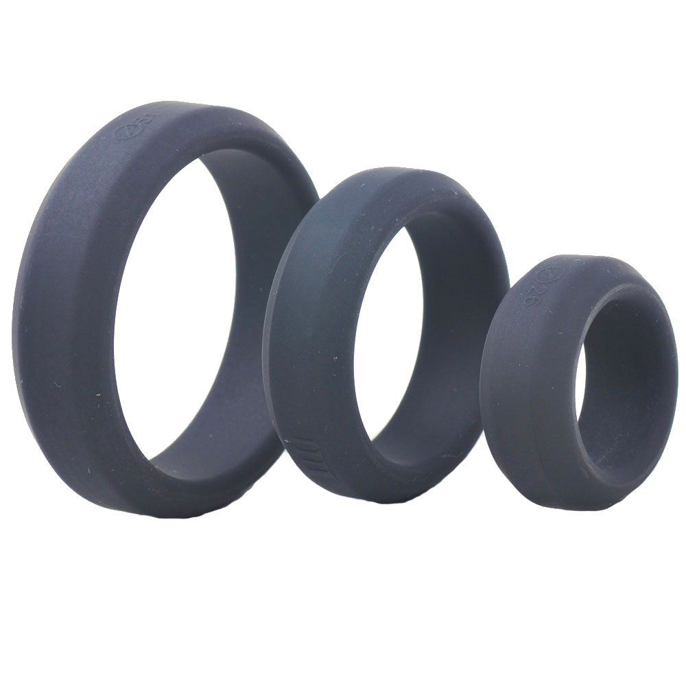 PlayBound UK adult toys & lingerie: triple black silicone cock rings