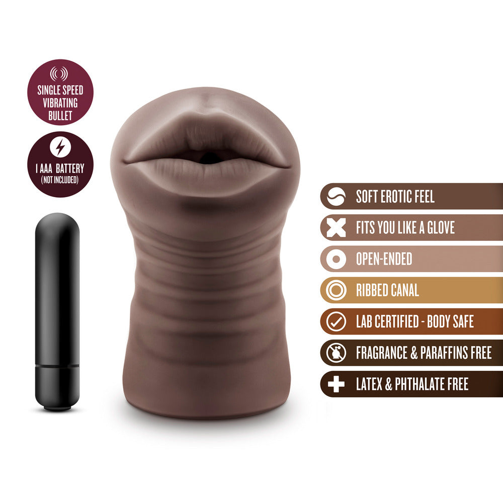 PlayBound UK adult toys & lingerie: hot chocolate heather mouth vibrating masturbator