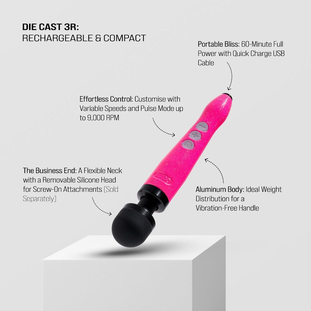 PlayBound UK adult toys & lingerie: doxy die cast wand rechargeable hot pink