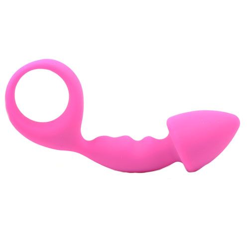 PlayBound UK adult toys & lingerie: pink silicone curved comfort butt plug