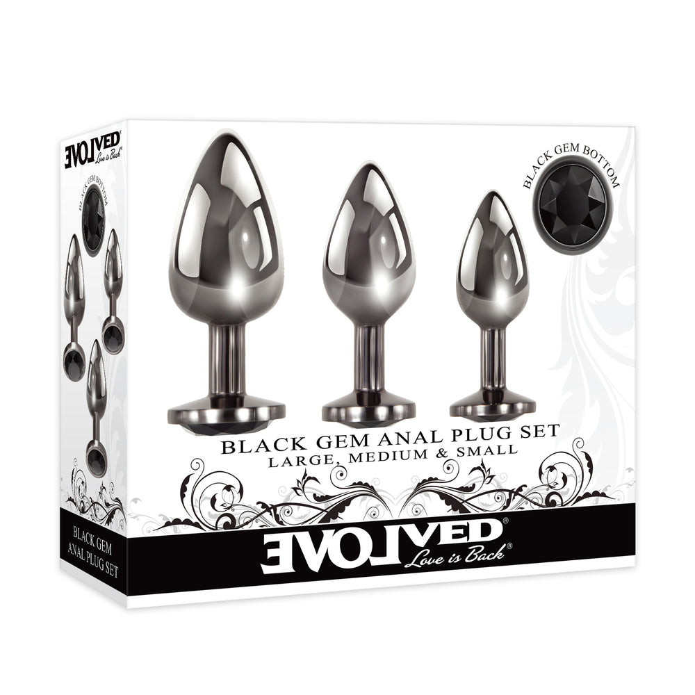 PlayBound UK adult toys & lingerie: evolved black gem anal plug set