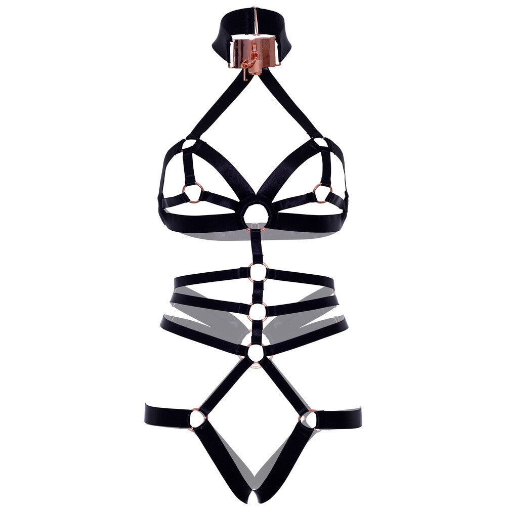 PlayBound UK adult toys & lingerie: kink satin elastic crotchless teddy