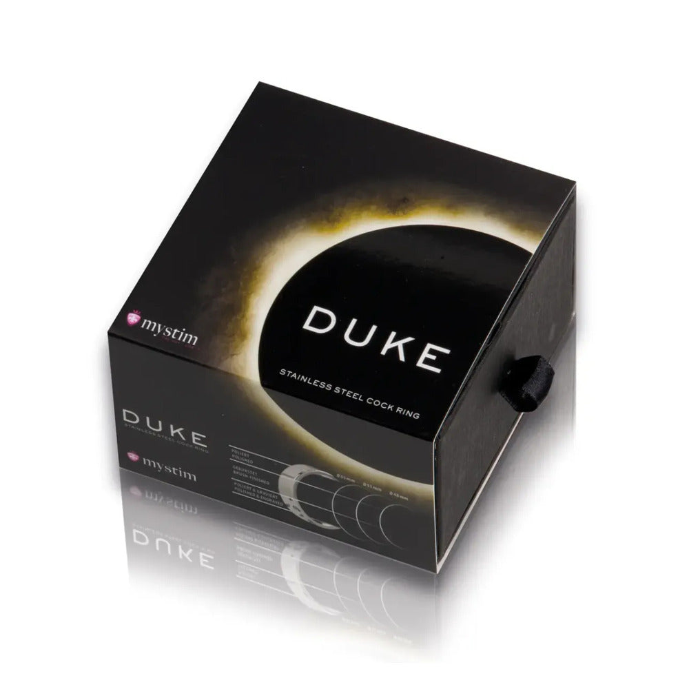 PlayBound UK adult toys & lingerie: mystim duke stainless steel polished cock ring