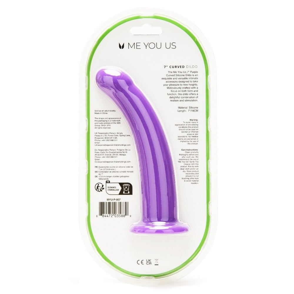 PlayBound UK adult toys & lingerie: me you us 7 inch curved silicone dildo
