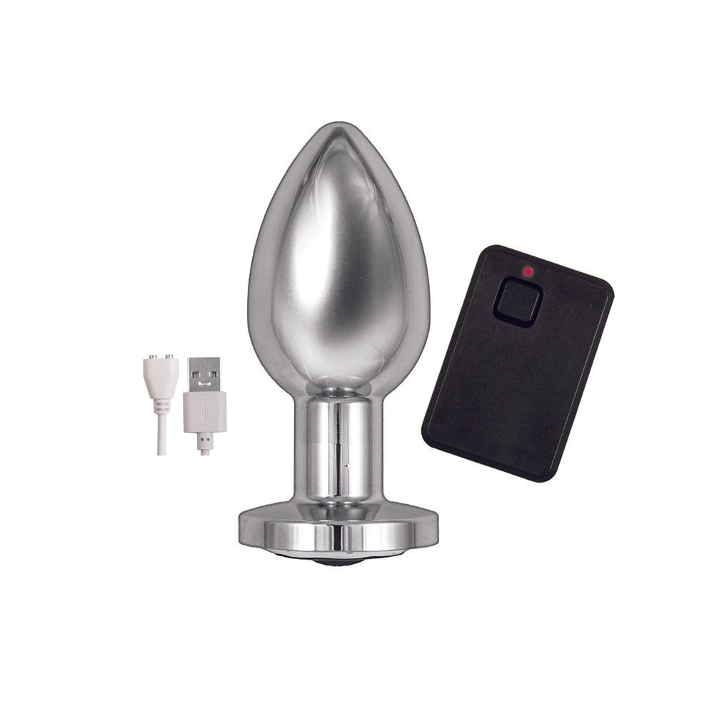 PlayBound UK adult toys & lingerie: ass sation remote vibrating butt plug silver