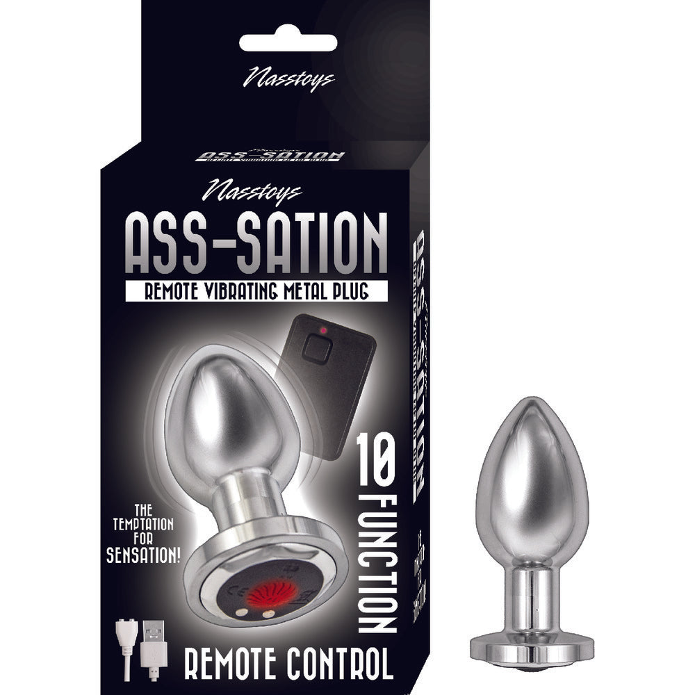 PlayBound UK adult toys & lingerie: ass sation remote vibrating butt plug silver