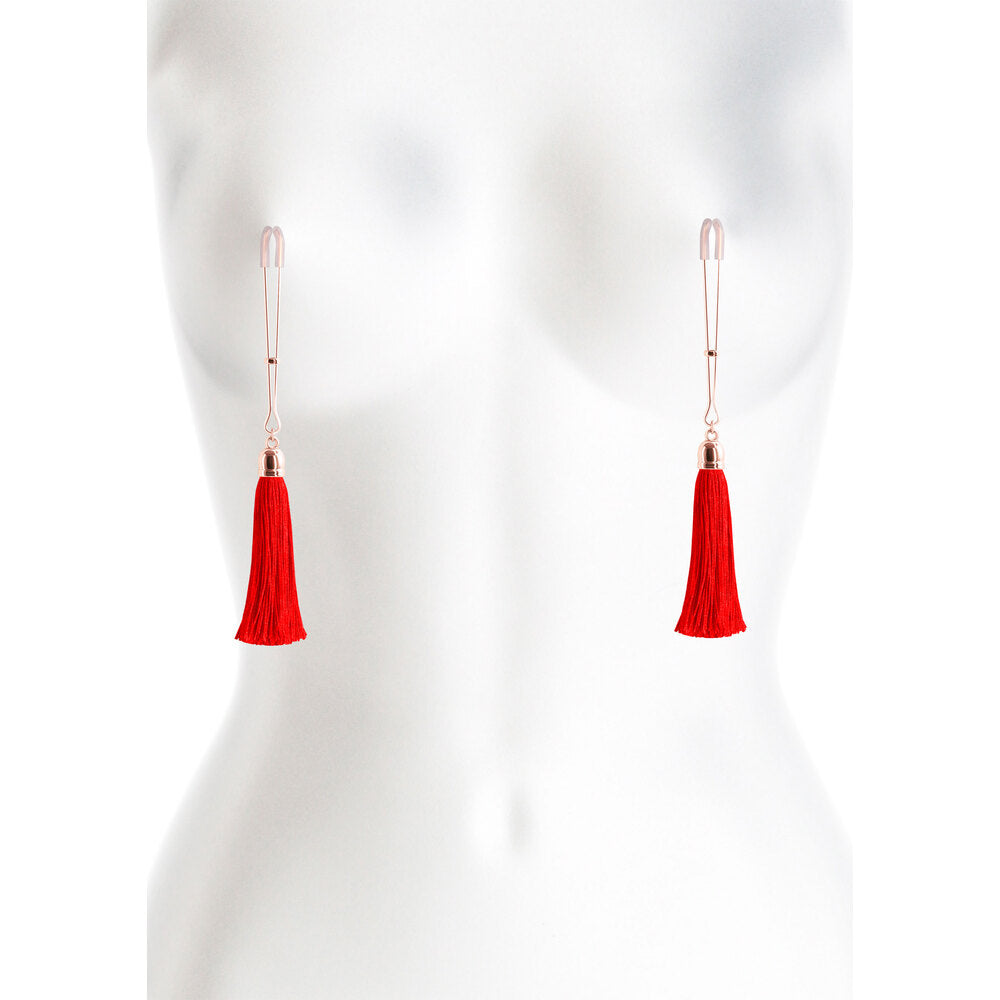 PlayBound UK adult toys & lingerie: bound nipple clamps red tassel