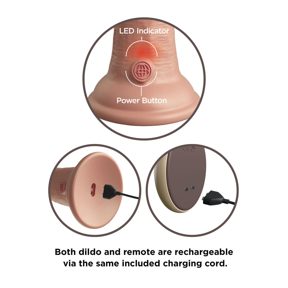 PlayBound UK adult toys & lingerie: king cock elite 9 inch dual density vibrating cock flesh pink