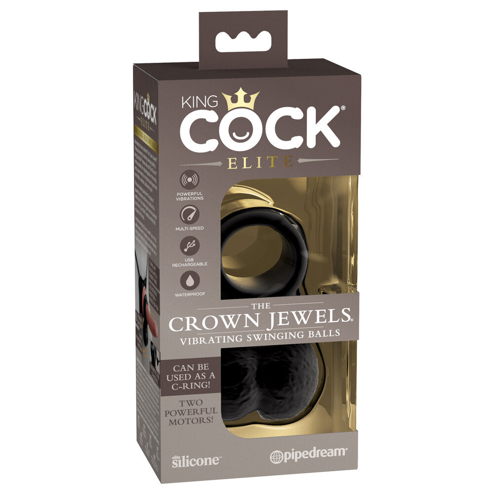PlayBound UK adult toys & lingerie: king cock the crown jewels weighted swinging vibrating balls