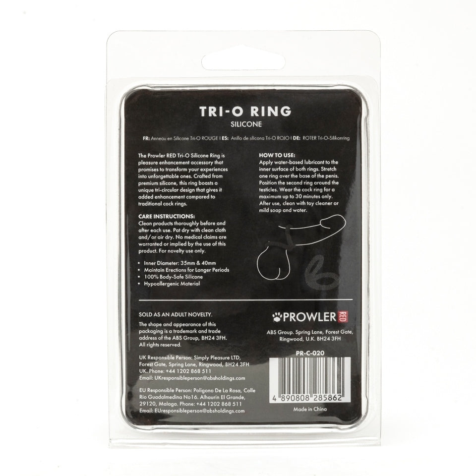 PlayBound UK adult toys & lingerie: prowler red tri o silicone ring