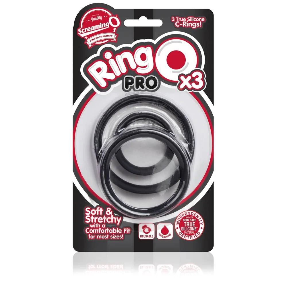 PlayBound UK adult toys & lingerie: screaming o ringo pro x3 cock rings black