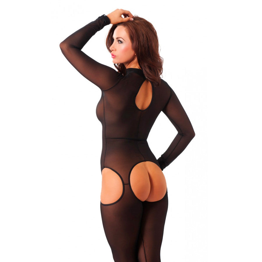 PlayBound UK adult toys & lingerie: sensual black open crotch catsuit