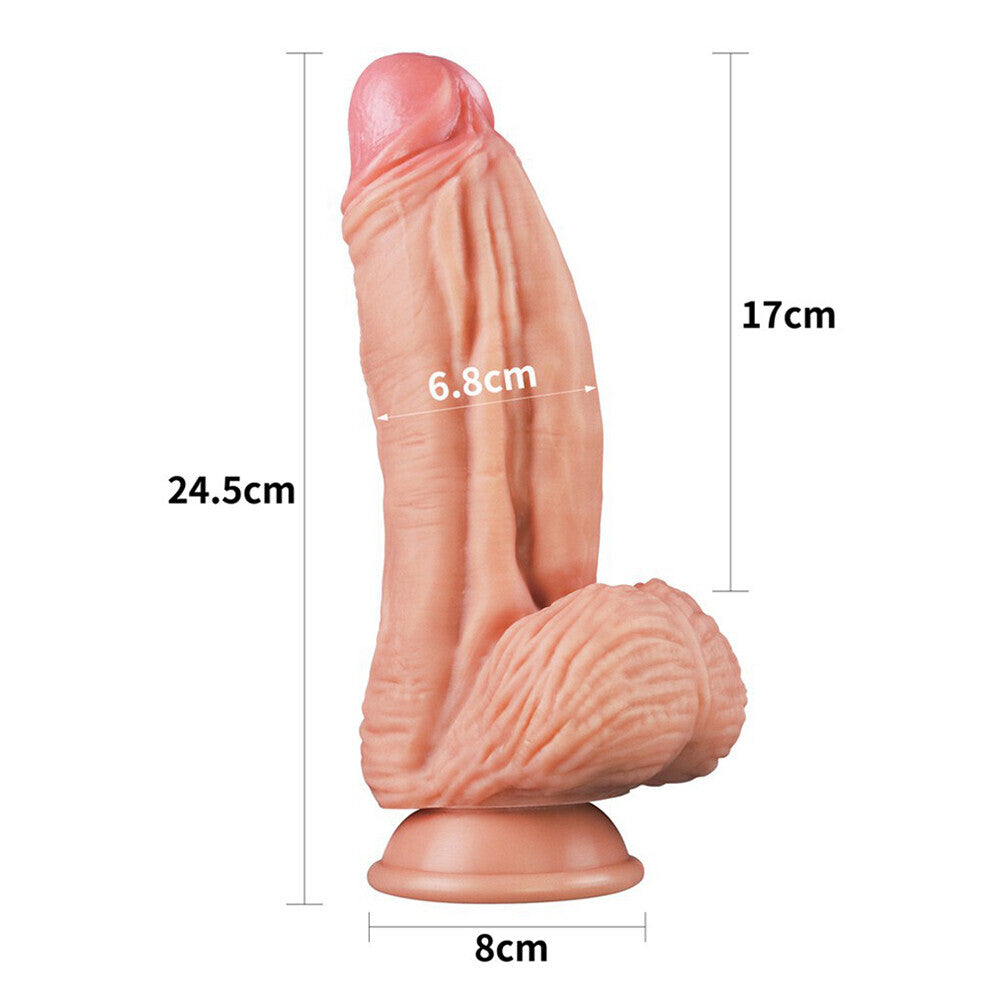 PlayBound UK adult toys & lingerie: lovetoy 10 inch dual layered silicone cock