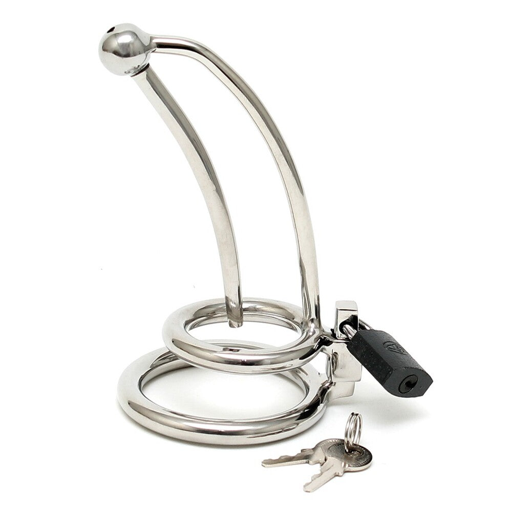 PlayBound UK adult toys & lingerie: chastity penis lock curved with urethral tube