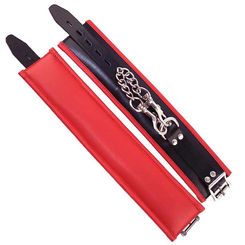 PlayBound UK adult toys & lingerie: rouge garments wrist cuffs padded red trimmed
