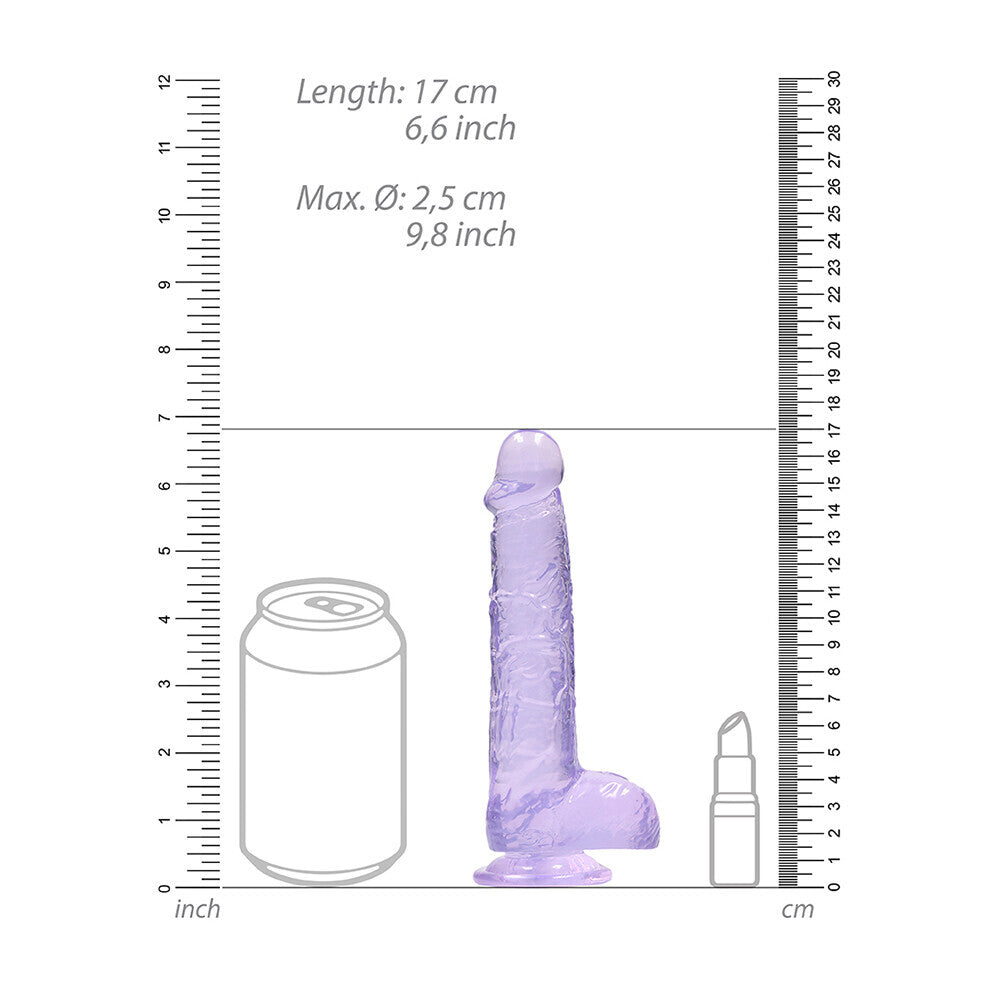 PlayBound UK adult toys & lingerie: realrock 6 inch purple realistic crystal clear dildo