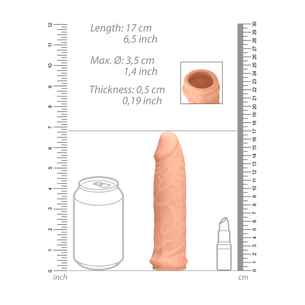 PlayBound UK adult toys & lingerie: realrock 6 inch penis sleeve flesh pink
