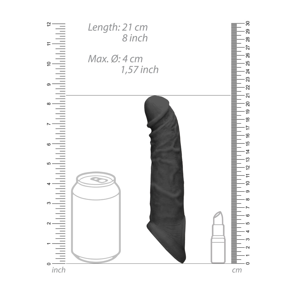 PlayBound UK adult toys & lingerie: realrock 8 inch penis sleeve black
