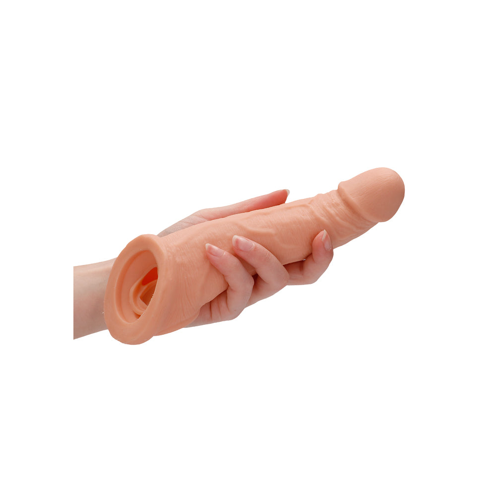 PlayBound UK adult toys & lingerie: realrock 8 inch penis sleeve flesh pink