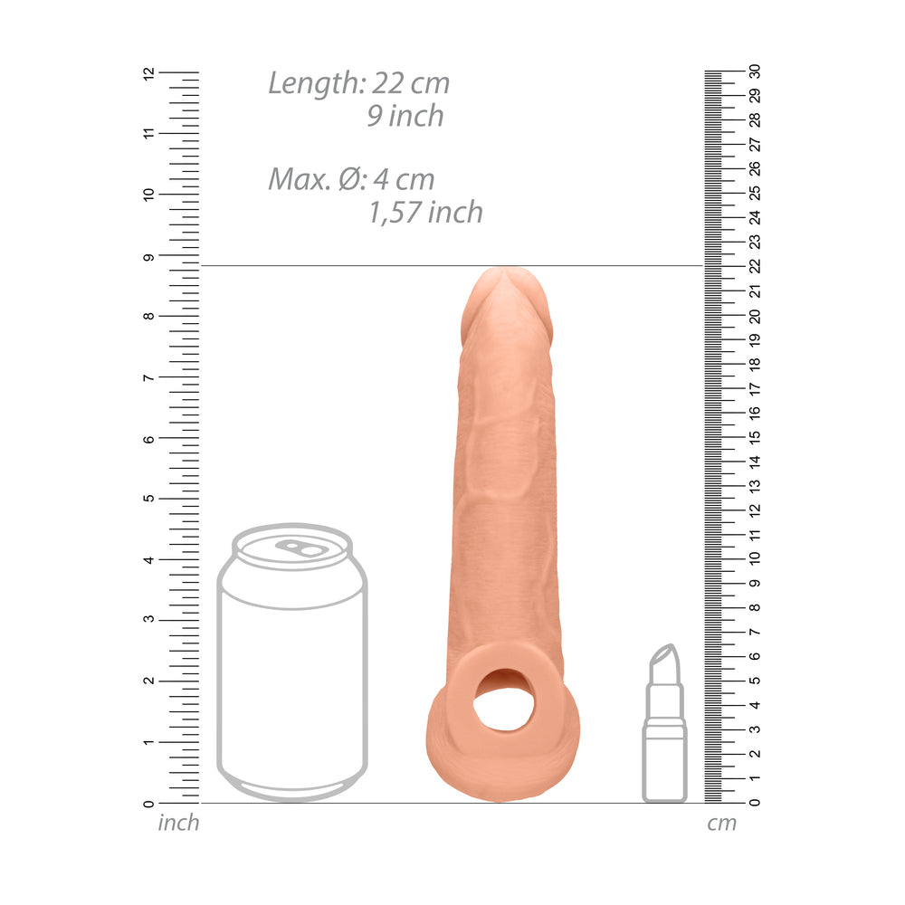 PlayBound UK adult toys & lingerie: realrock 9 inch penis sleeve flesh pink