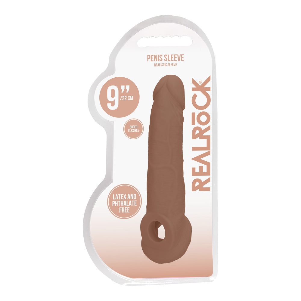 PlayBound UK adult toys & lingerie: realrock 9 inch penis sleeve flesh tan