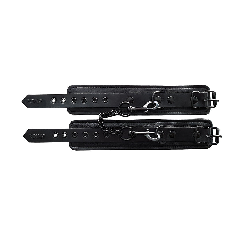PlayBound UK adult toys & lingerie: rouge garments plain black ankles cuffs