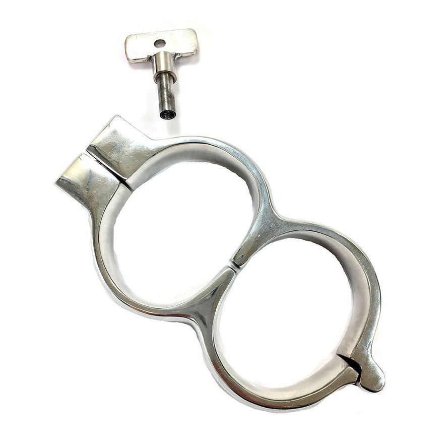 PlayBound UK adult toys & lingerie: rouge stainless steel lockable wrist cuffs