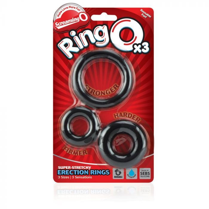 PlayBound UK adult toys & lingerie: screaming o ringo x3 cock rings black