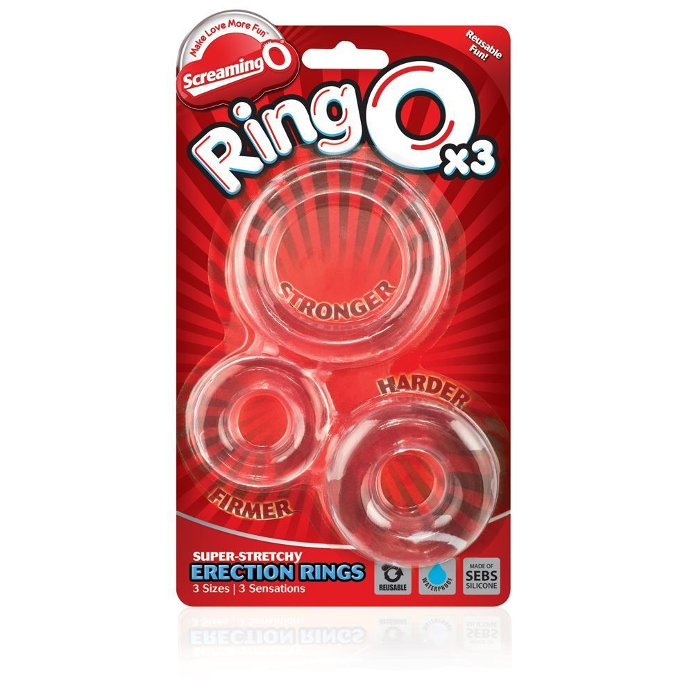PlayBound UK adult toys & lingerie: screaming o ringo x3 clear cock rings