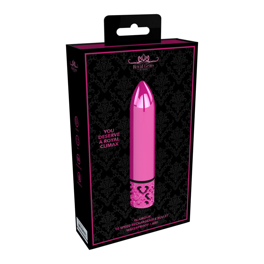 PlayBound UK adult toys & lingerie: royal gems glamour rechargeable bullet pink