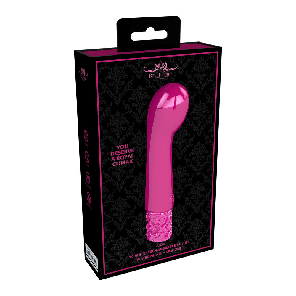 PlayBound UK adult toys & lingerie: royal gems bijou rechargeable silicone bullet pink