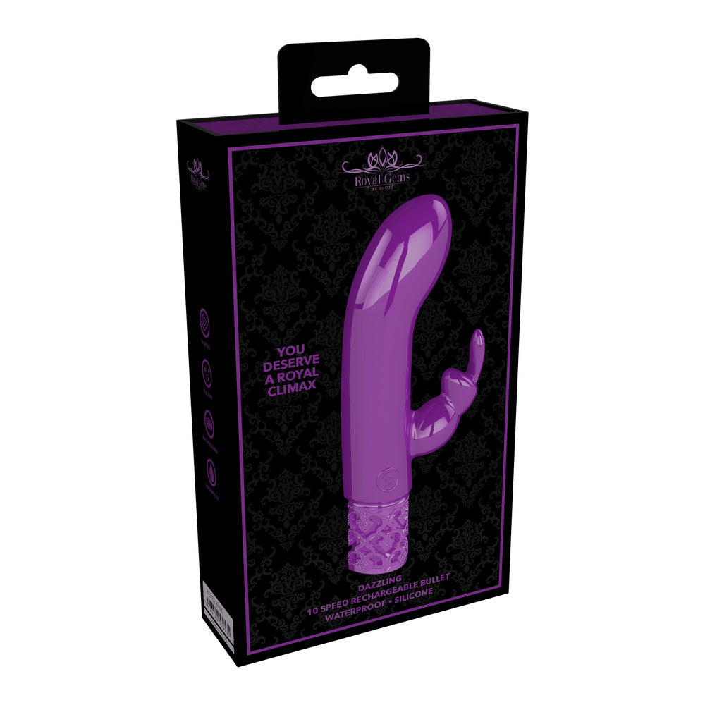 PlayBound UK adult toys & lingerie: royal gems dazzling rechargeable rabbit bullet purple