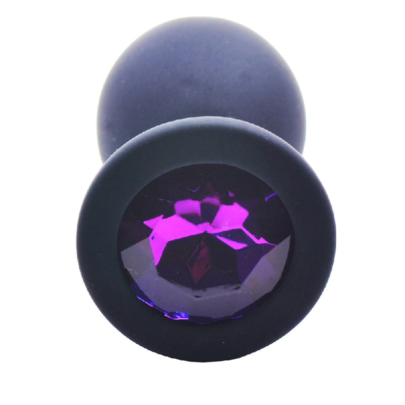 PlayBound UK adult toys & lingerie: small black jewelled silicone butt plug