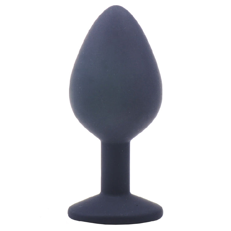 PlayBound UK adult toys & lingerie: medium black jewelled silicone butt plug