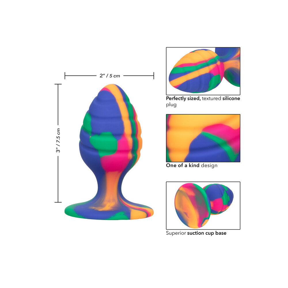 PlayBound UK adult toys & lingerie: cheeky medium swirl tie dye butt plug