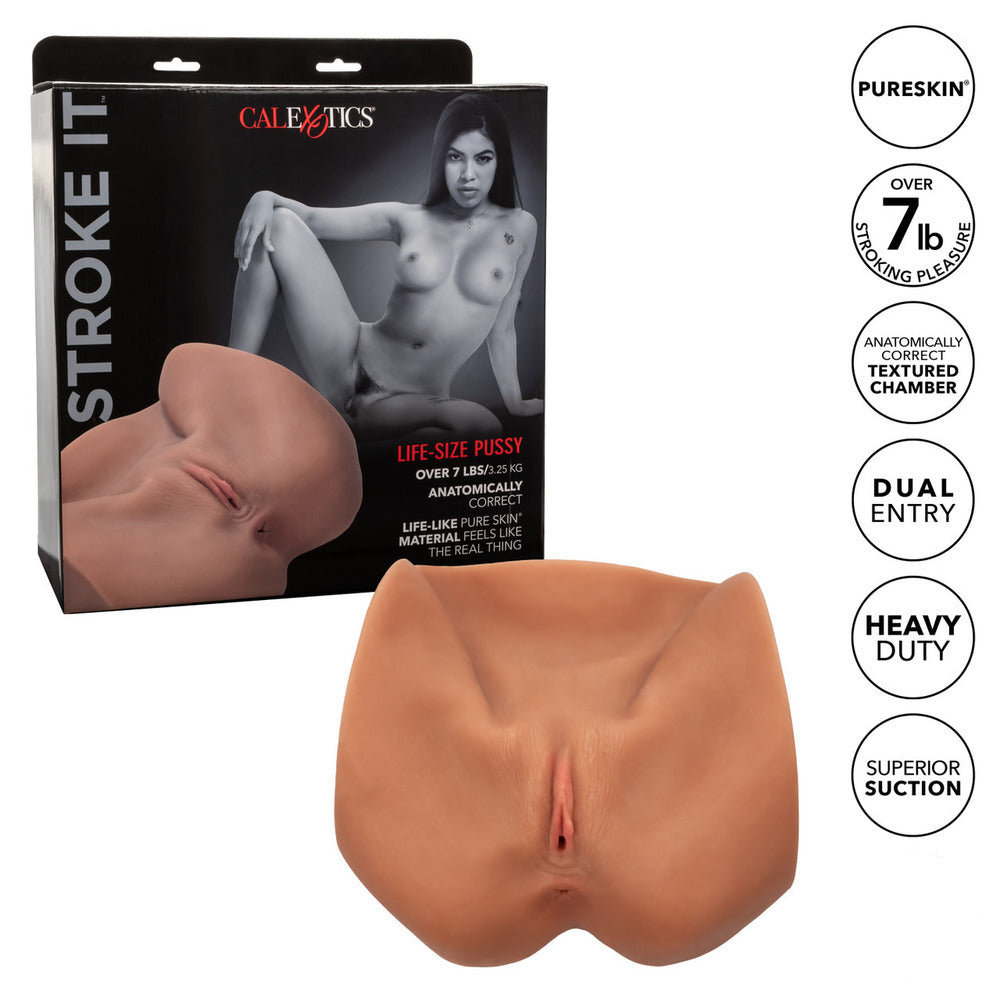 PlayBound UK adult toys & lingerie: stroke it life size pussy flesh brown